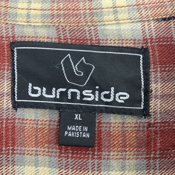 Burnside Mens Plaid Long Sleeve Button Down Shirt - Picture 8 of 9